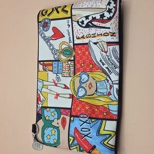 Brighton Blue and Gold Clutch with Charm Details